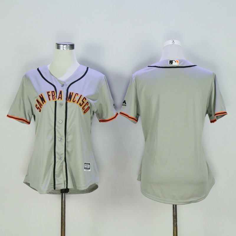 Women San Francisco Giants Blank Grey MLB Jerseys